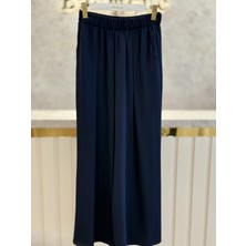 Sentez SZ-5667-L Lacivert Renk Içe Pile Geniş Pantolon