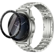 Lopard Huawei Watch 3 Pro Pet Saat Ekran Koruyucu Siyah Darbe Korumalı Tam Kaplama Parlak Yüzey Ultra Ince Tasarım
