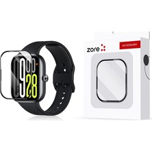 Lopard Xiaomi Redmi Watch 5 Active Pet Saat Ekran Koruyucu Siyah Darbe Korumalı Tam Kaplama Parlak Yüzey Ultra Ince Tasarım