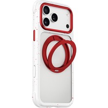 iPhone 17 Pro Kılıf M-Safe Özellikli Wiwu AA-203 Aeroarmor Ultra Serisi Airbag Standlı Kapak Beyaz