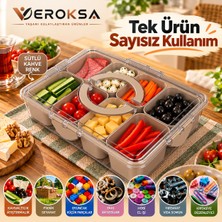 Veroksa Çok Amaçlı Bölmeli Organizer Atıştırmalık Kabı – Çıkarılabilir Hazneli Kahvaltılık Piknik Hobi Takı Oyuncak Düzenleyici