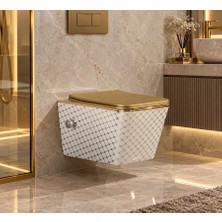 Hartum 5003 52*36 Gold Detaylı Asma Klozet