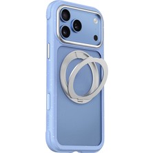 iPhone 17 Pro Kılıf M-Safe Özellikli Wiwu AA-203 Aeroarmor Ultra Serisi Airbag Standlı Kapak Mavi