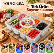 Veroksa Çok Amaçlı Bölmeli Organizer Atıştırmalık Kabı – Çıkarılabilir Hazneli Kahvaltılık Piknik Hobi Takı Oyuncak Düzenleyici