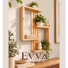 Evva Home 🌿 Ahşap Dekoratif Duvar Rafı