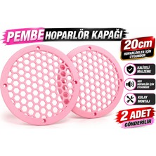 YSN Sounds Pembe 20CM Hoparlör Kapağı - Pembe Kaliteli Plastik Midrange Hoparlör Kapak 20 cm - 2 Adet
