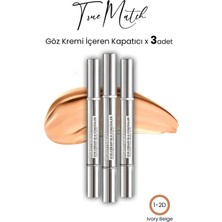 L'Oréal Paris Loreal Paris True Match Göz Kremi Içeren Kapatıcı Ivory Beige 1-2d x 3 Adet