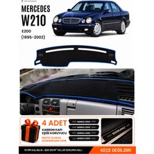 E-BİZ E-Biz Mercedes W210 E200 (1995-2002) Uyumlu Torpido Örtüsü, Torpido Kılıfı - Siyah-Mavi - MB012