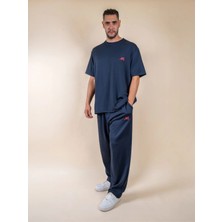 Mario Price Erkek Büyük Beden Modal Pike Kumaş Oversized Eşofman Takımı Lacivert