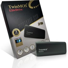 Twinmos PSSD2TBMEDB, 2tb, Taşınabilir External Ssd, USB 3.2, Type-C (Dark Grey)