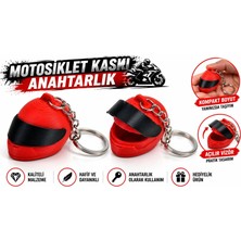YSN Sounds Motosiklet Anahtarlık , Kırmızı Motosiklet Kaskı Şeklinde Anahtarlık , Hediyelik Kask Motor Anahtarlığı
