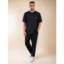Mario Price Erkek Büyük Beden Modal Kumaş Oversized Eşofman Takımı Siyah