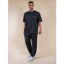 Mario Price Erkek Büyük Beden Modal Pike Kumaş Oversized Eşofman Takımı Siyah