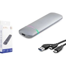 Nodar Hadron HDX1772 SSD Kutu Type-C3.1 + Usb3.0 Nvme + Ngff M2 Chip RTL9210B Gri