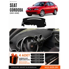 E-BİZ E-Biz Seat Cordoba (2001-2008) Uyumlu Torpido Koruma, Torpido Örtüsü, Torpido Kılıfı - Siyah-Gri - SE003