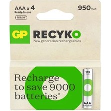 Gp Aaa 950 Mah Şarjlı Ince Kalem Pil 4'lü Paket GP100AAHCEMTR-4LÜ
