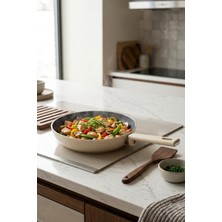 Cooker Cliff 30 cm Seramik Kaplama Tava Krem CKR4646