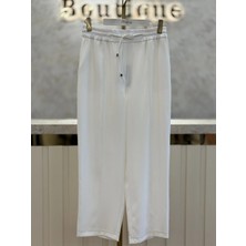 Sentez SZ-5618-E Ekru Renk Elegance Beli Lastikli Dar Paça Pantolon
