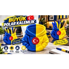 YSN Sounds Polar Kalemlik , Sarı Mavi Polar Masa Üstü Kalemlik , Taraftar Polar Görünümlü Masaüstü Kalemlik