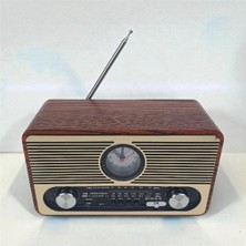 Everton RT-566 Bluetooth-Usb-Sd-Fm Şarjlı  Saatli Nostaljik Radyo