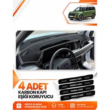 E-BİZ E-Biz Ford Courier (2024-2027) Uyumlu Ön Göğüs Torpido Koruma Kılıfı Halısı Koruyucu - Siyah-Gri - FO037