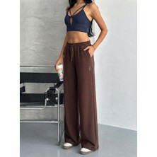 Moda Rüyası Kadın Oysho Beli Lastikli Bağcıklı Geniş Paça Rahat Kesim Günlük Eşofman Altı