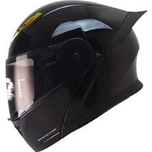 Fazer FR-965 Black Motosiklet Kaskı Çene Açılır Güneş Vizörlü Motorcu Kask