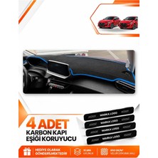 E-BİZ E-Biz Peugeot 208 (2020-2024) Uyumlu Ön Torpido Koruma Kılıfı Halısı Koruyucu Örtüsü - Siyah-Mavi - PE006