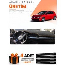 E-BİZ E-Biz Volkswagen Golf 8 (2021-2025) Uyumlu Torpido Koruma Örtüsü Oto Kılıfı - Siyah-Kahverengi - VW034