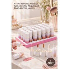 Yenilig 3 Adet Ruj Şekilli Likit Allık Seti – 4 Farklı Tonlu Ruj Ambalajlı Aplikatörlü Yüz Allığı, Liquid Blush, Lip Tint, Lipstick