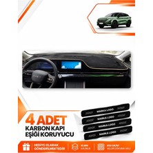 E-BİZ E-Biz Chery Omada 5 (2022-2024) Uyumlu Ön Örtüsü Torpido Koruma Koruyucu Kılıfı Halısı - Siyah-Bej - CY003