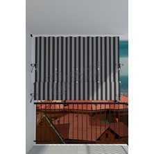 Görgülü Shop Çıtçıtlı Yüksekliği Ayarlanabilen Katlanabilir Antrasit Gri Balkon Perdesi