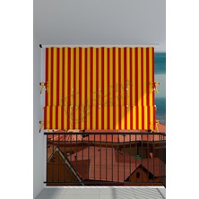Görgülü Shop Çıtçıtlı Yüksekliği Ayarlanabilen Katlanabilir Sarı Kırmızı Balkon Perdesi