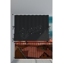 Görgülü Shop Çıtçıtlı Yüksekliği Ayarlanabilen Katlanabilir Düz Antrasit Balkon Perdesi