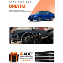 E-BİZ E-Biz Volkswagen Jetta (2010-2018) Uyumlu Torpido Koruma Örtüsü Oto Kılıfı - Siyah-Mavi - VW013