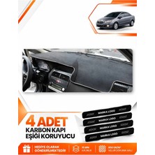 E-BİZ E-Biz Fıat Linea (2007-2015) Uyumlu Ön Göğüs Torpido Koruma Kılıfı Halısı Koruyucu - Siyah-Gri - FI015