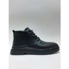 Red Walker Hakiki Deri Bağcıklı Fermuarlı Içi Tüylü Kaymaz Taban Siyah Kışlık Erkek Bot C-983587RW