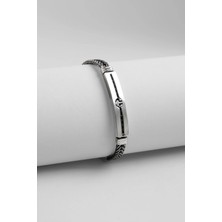 So CHIC Apollo Çapa Detaylı 22 Cm Çelik Erkek Bileklik