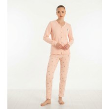 Royam Seamlife Kadın Pamuklu Waffle Kumaş Kışlık Uzun Kollu Sıcak Tutan Pijama Takımı