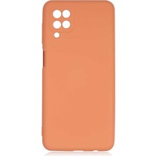 Lopard Samsung Galaxy A12 Telefon Kılıfı Lansman Kapak Turuncu Pürüzsüz Yüzey Soft Darbe Korumalı Arka Kapak Koruma
