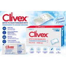 Clivex 9 x 15 cm Şeffaf Pu Hazir Pansuman Örtüsü C6115 (25ADET)