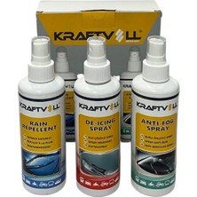 Kraftvoll Buz Çözücü + Yağmur Kaydırıcı + Buğu Önleyici 3'lü Set Sprey 250 Ml.