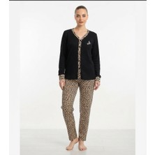 Royam Seamlife Kadın Pamuklu Waffle Kumaş Kışlık Uzun Kollu Sıcak Tutan Pijama Takımı