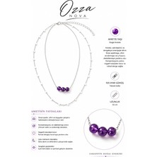 Ozza Nova 925 Ayar Gümüş Ametist Taşlı Kolye 55 cm Kadın Kolye