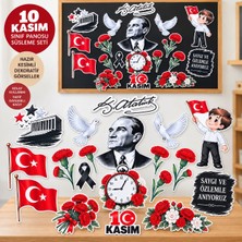 Marifetli Tığım 10 Kasım Atatürk Sınıf Panosu Süsleme Seti – Anma Günü Okul Pano Dekorasyonu Hazır Kesilmiş Görseller
