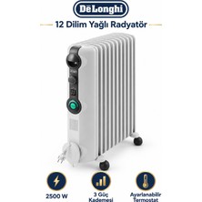 DeLonghi De’longhi Radia S Comfortemp 12 Dilim 2500 W Yağlı Radyatör, Ayarlanabilir Termostatlı, 3 Güç Kademeli, Beyaz