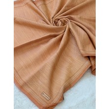 Vakko VAKKO-125K41540-S Somon Renk Monogram Pamuk Ipek Bordürlü Şal