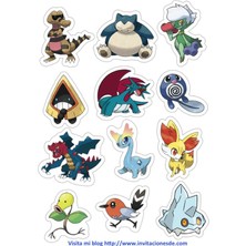 Bsb Pokemon Sticker Telefon Laptop Notebook Tablet Defter Matara Stiker Etiket ST7425
