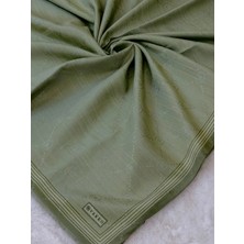 Vakko VAKKO-125K41540-N Nefti Renk Monogram Pamuk Ipek Bordürlü Şal