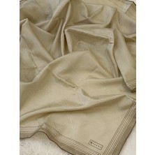 Vakko VAKKO-125K41588-V Vizon Renk Monogram Pamuk Ipek Bordürlü Eşarp